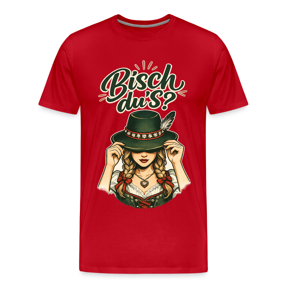 Bisch du’s? – Der Blick sagt alles | Männer Premium T-Shirt - Rot