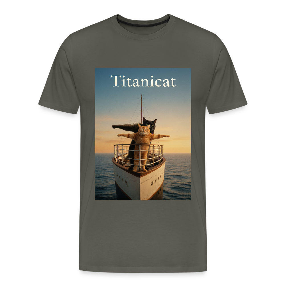 Titanicat – Ich bin der König der Kratzbäume | Männer Premium T-Shirt - Asphalt
