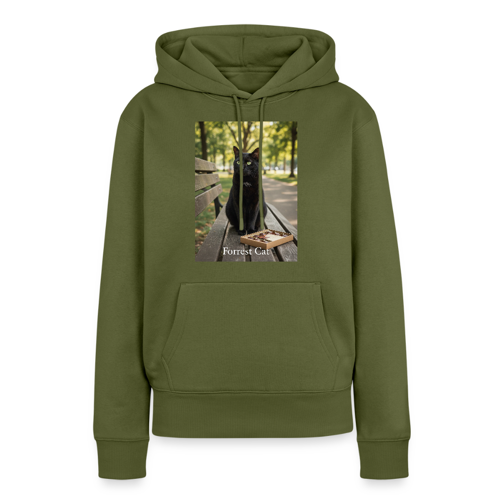 Forrest Cat – Krümel wartet | Frauen Premium Hoodie - Khaki