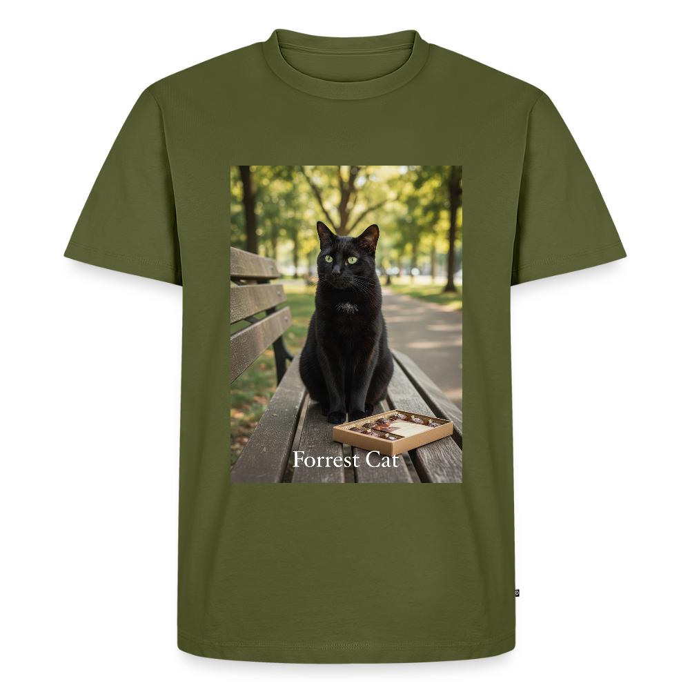 Forrest Cat – Krümel wartet | Männer Premium T-Shirt - Khaki