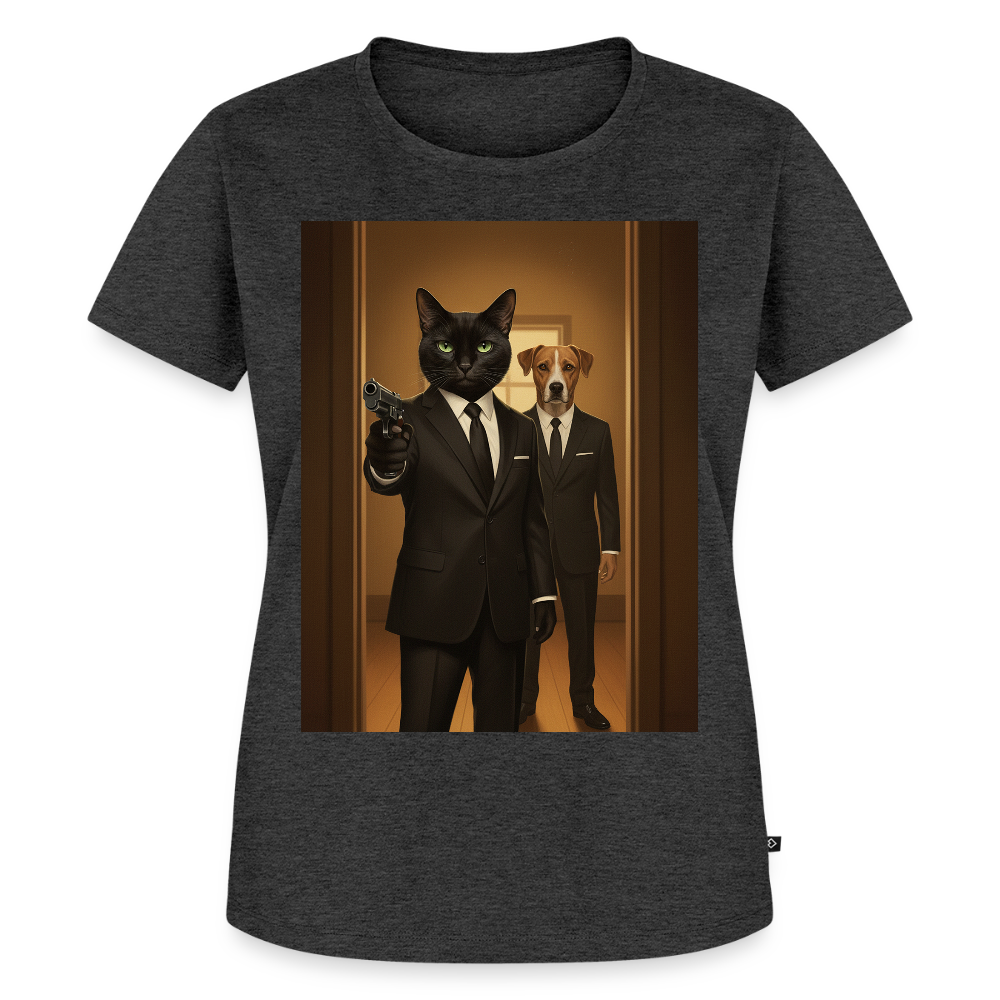 Krümel – Say Meow Again | Frauen Premium T-Shirt - Anthrazit meliert