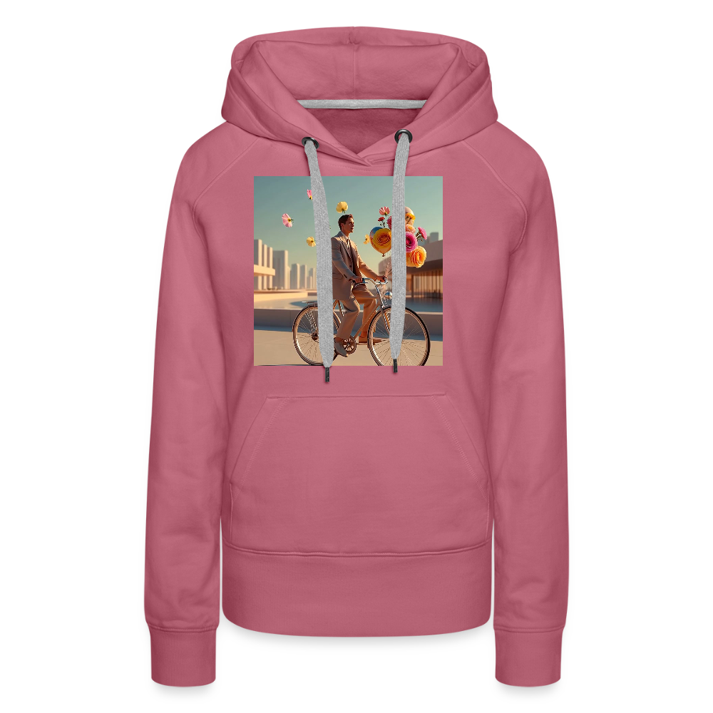 Fahrt ins Ungewisse (mit Blumen) | Frauen Premium Hoodie - Malve
