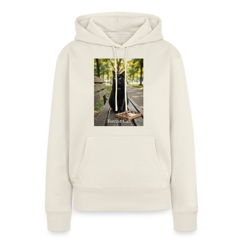 Forrest Cat – Krümel wartet | Frauen Premium Hoodie - Naturweiß