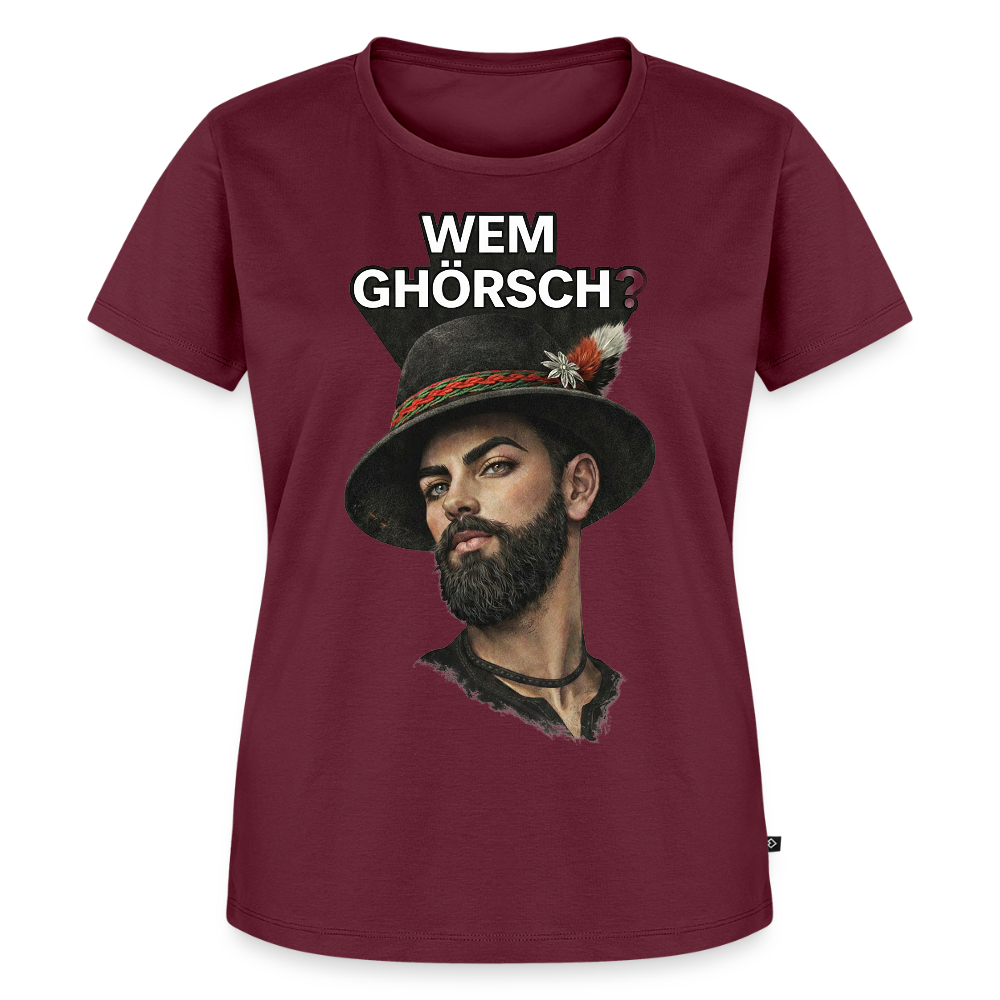 Wem ghörsch? – Alemannische Klärung | Frauen Premium T-Shirt - Burgunderrot