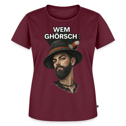 Wem ghörsch? – Alemannische Klärung | Frauen Premium T-Shirt - Burgunderrot