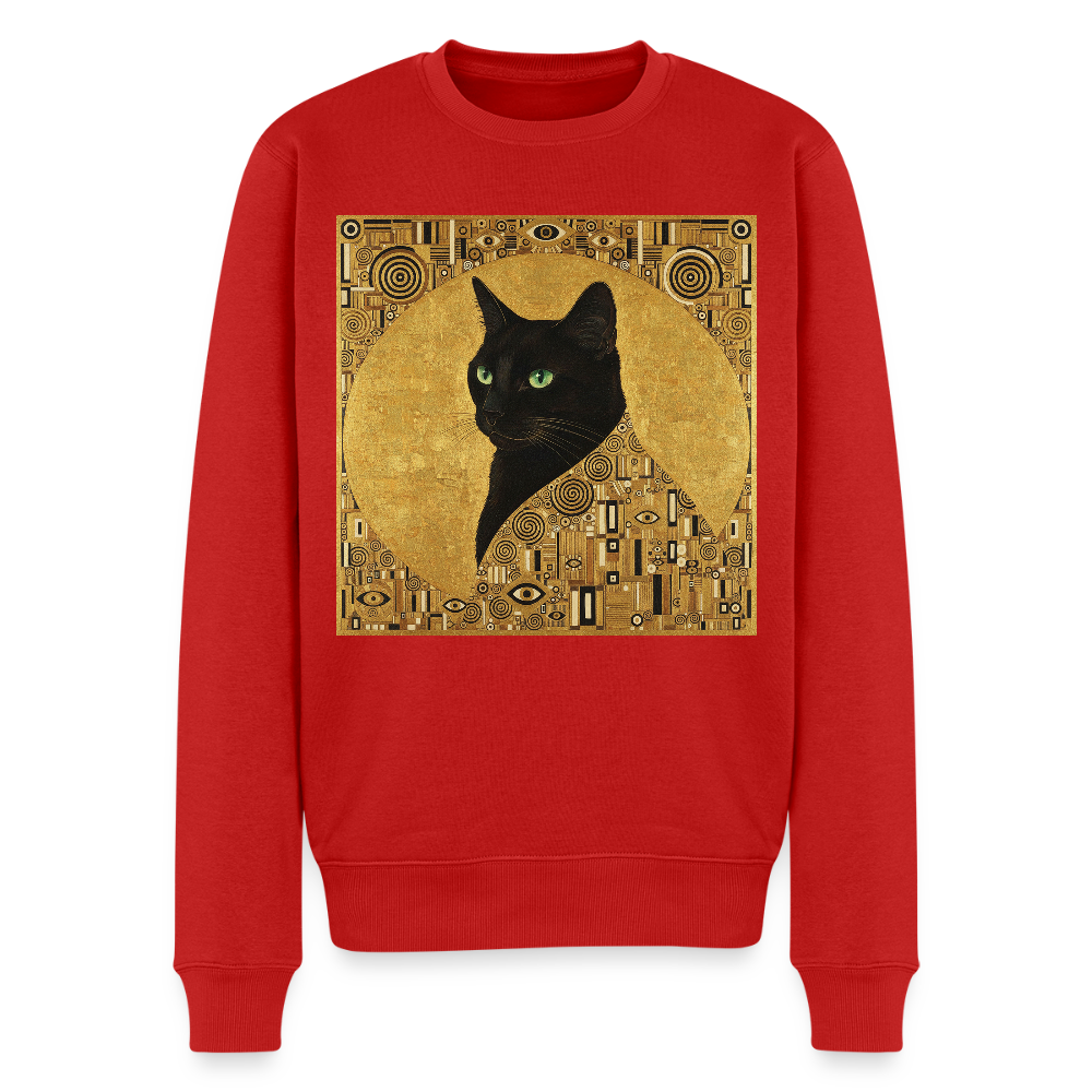 Adele… aber sie schnurrt – Goldene Katze à la Klimt |  Männer Premium Pullover - Rot