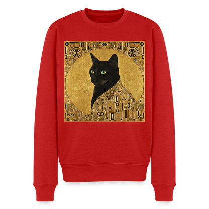 Adele… aber sie schnurrt – Goldene Katze à la Klimt |  Männer Premium Pullover - Rot