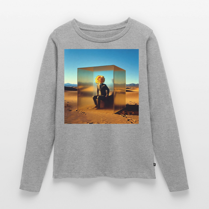 Gefühle unter Glas | Frauen Premium Bio Langarmshirt - Grau meliert