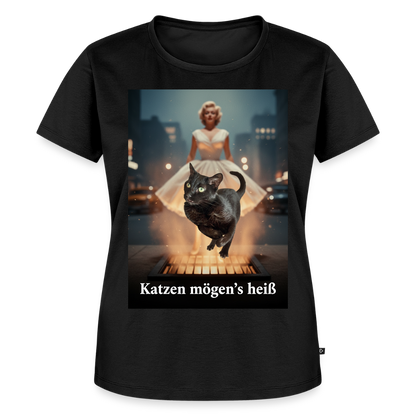 Katzen mögen’s heiß | Frauen Premium T-Shirt - Schwarz