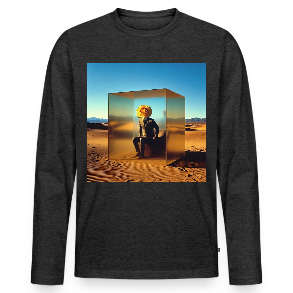 Gefühle unter Glas | Männer Premium Bio Langarmshirt - Anthrazit meliert