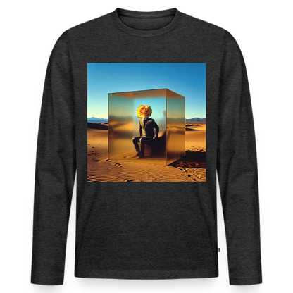 Gefühle unter Glas | Männer Premium Bio Langarmshirt - Anthrazit meliert
