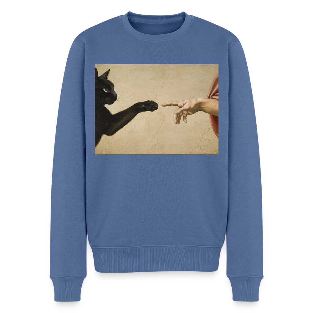 Die Erschaffung Adams… aber die Katze war schneller |  Männer Premium Pullover - Taubenblau