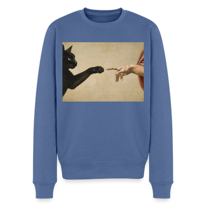 Die Erschaffung Adams… aber die Katze war schneller |  Männer Premium Pullover - Taubenblau