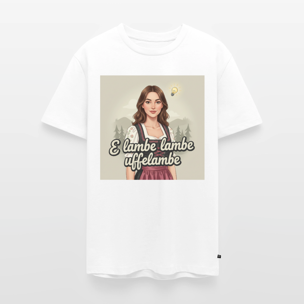 E Lambe, lambe, uffelambe – Alemannischer Geistesblitz | Männer Premium T-Shirt - Weiß