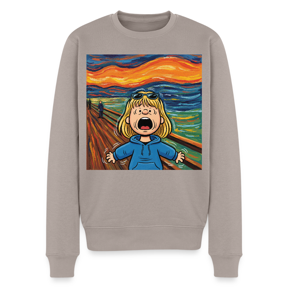 Der Schrei… manchmal bist du es selbst |  Männer Premium Pullover - Taupe