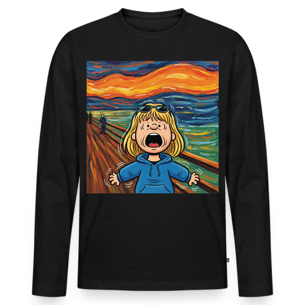 Der Schrei… manchmal bist du es selbst | Männer Premium Bio Langarmshirt - Schwarz