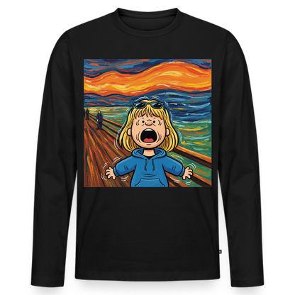 Der Schrei… manchmal bist du es selbst | Männer Premium Bio Langarmshirt - Schwarz