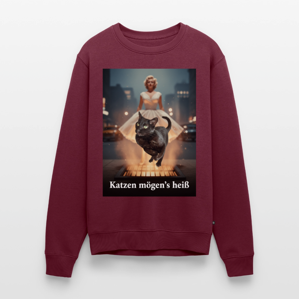 Katzen mögen’s heiß |  Männer Premium Pullover - Burgunderrot