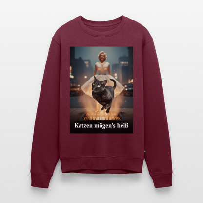 Katzen mögen’s heiß |  Männer Premium Pullover - Burgunderrot