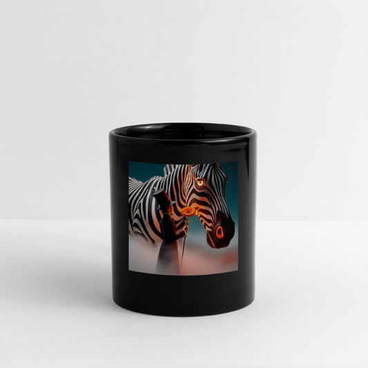 Blumen für ein Zebra | Tasse einfarbig - Schwarz