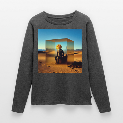 Gefühle unter Glas | Frauen Premium Bio Langarmshirt - Anthrazit meliert