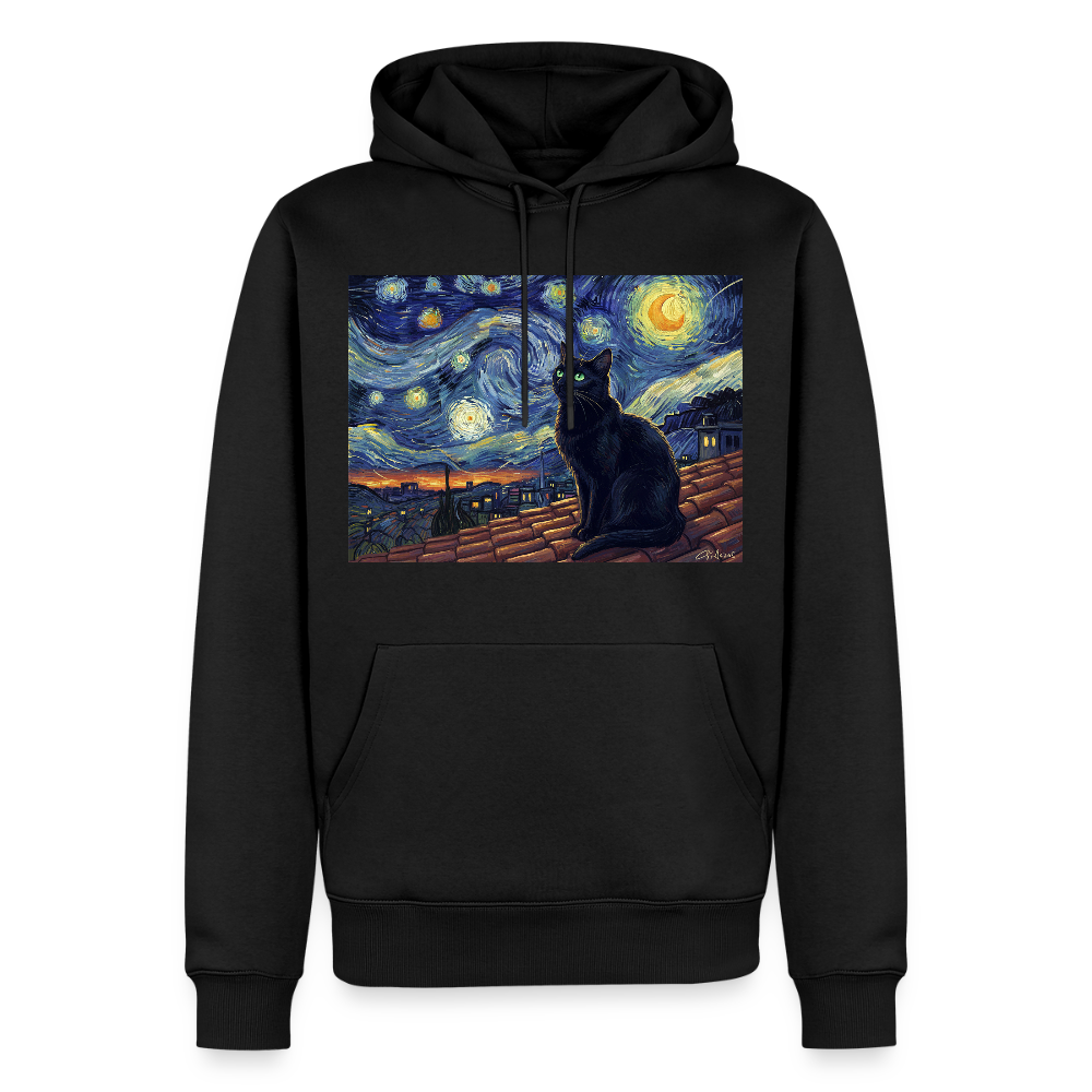 Sternennacht… aber die Katze denkt nach | Männer Premium Hoodie - Schwarz