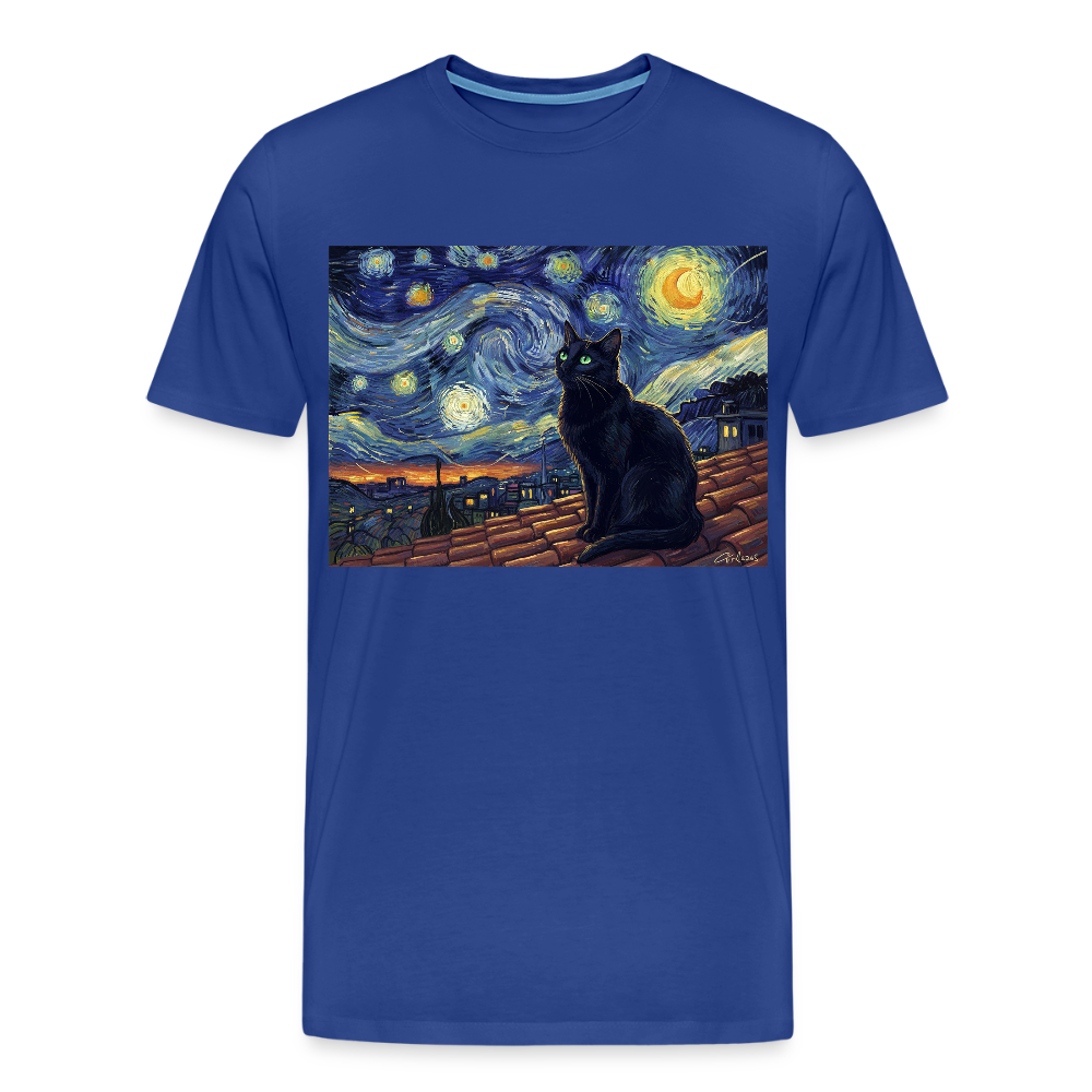 Sternennacht… aber die Katze denkt nach | Männer Premium T-Shirt - Königsblau