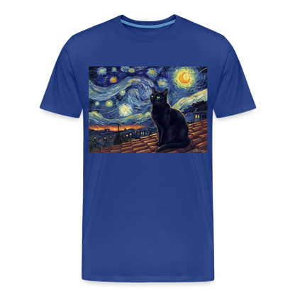 Sternennacht… aber die Katze denkt nach | Männer Premium T-Shirt - Königsblau
