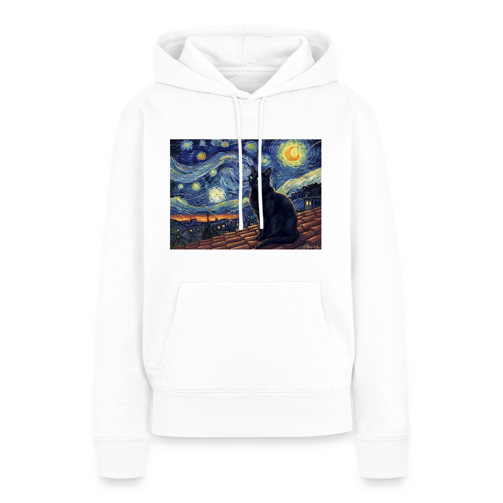 Sternennacht… aber die Katze denkt nach | Frauen Premium Hoodie - Weiß