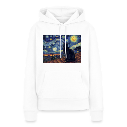 Sternennacht… aber die Katze denkt nach | Frauen Premium Hoodie - Weiß