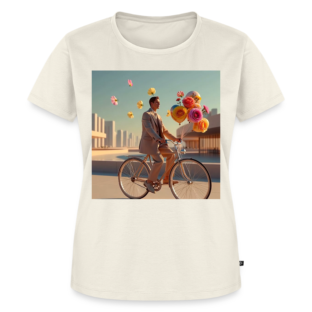 Fahrt ins Ungewisse (mit Blumen) | Frauen Premium T-Shirt - Naturweiß