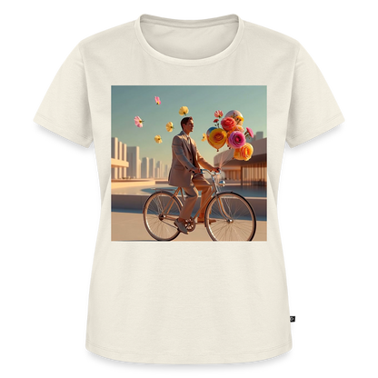 Fahrt ins Ungewisse (mit Blumen) | Frauen Premium T-Shirt - Naturweiß
