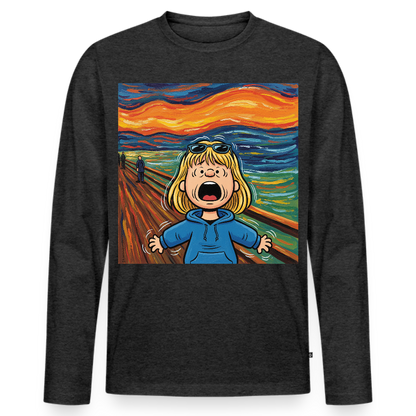 Der Schrei… manchmal bist du es selbst | Männer Premium Bio Langarmshirt - Anthrazit meliert