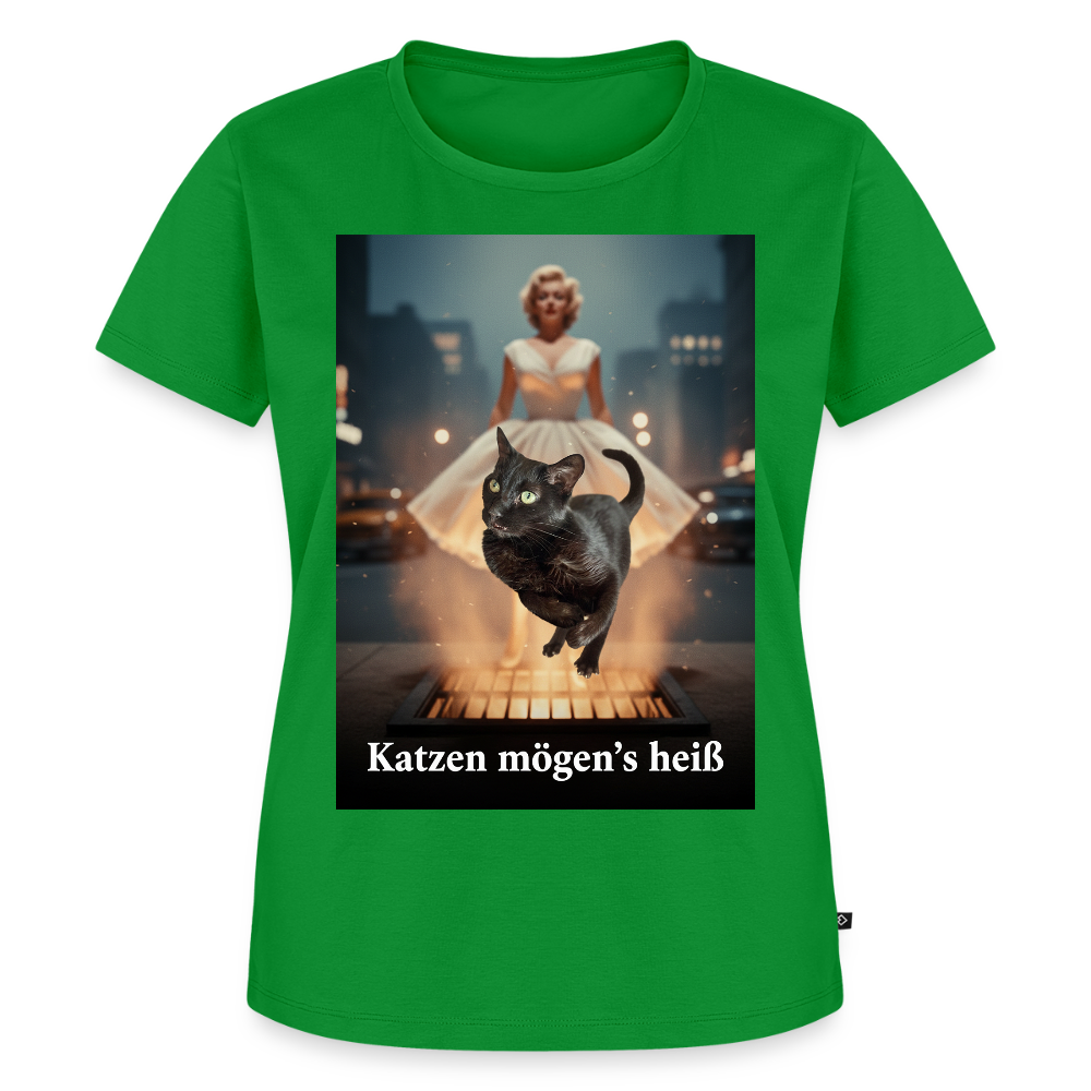 Katzen mögen’s heiß | Frauen Premium T-Shirt - Grün
