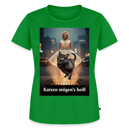 Katzen mögen’s heiß | Frauen Premium T-Shirt - Grün
