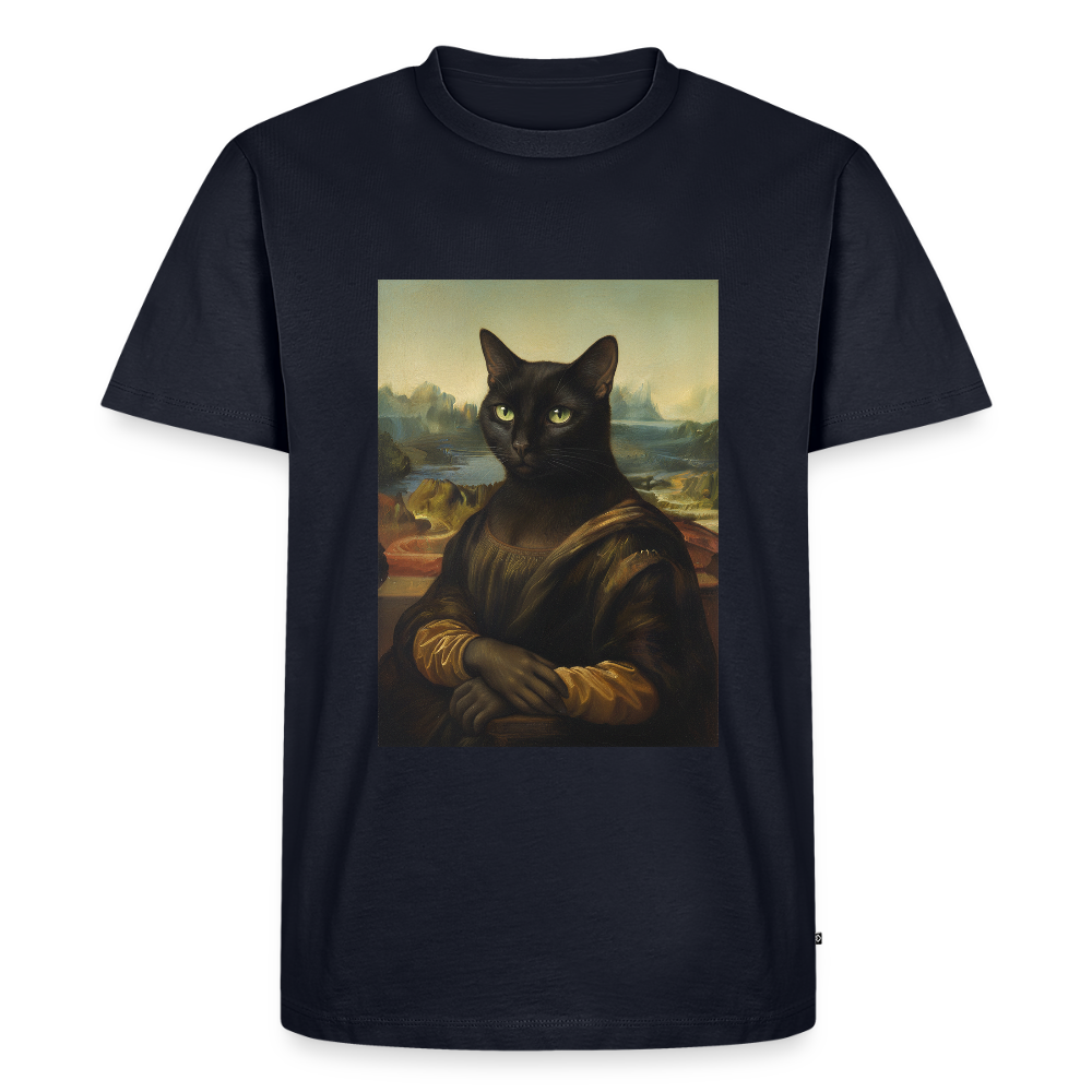 Mona Lisa… aber es ist eine Katze | Männer Premium T-Shirt - Navy