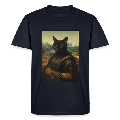 Mona Lisa… aber es ist eine Katze | Männer Premium T-Shirt - Navy