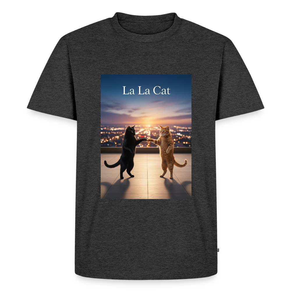 La La Cat – Tanz über den Dächern | Männer Premium T-Shirt - Anthrazit meliert