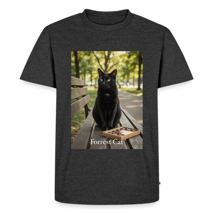 Forrest Cat – Krümel wartet | Männer Premium T-Shirt - Anthrazit meliert
