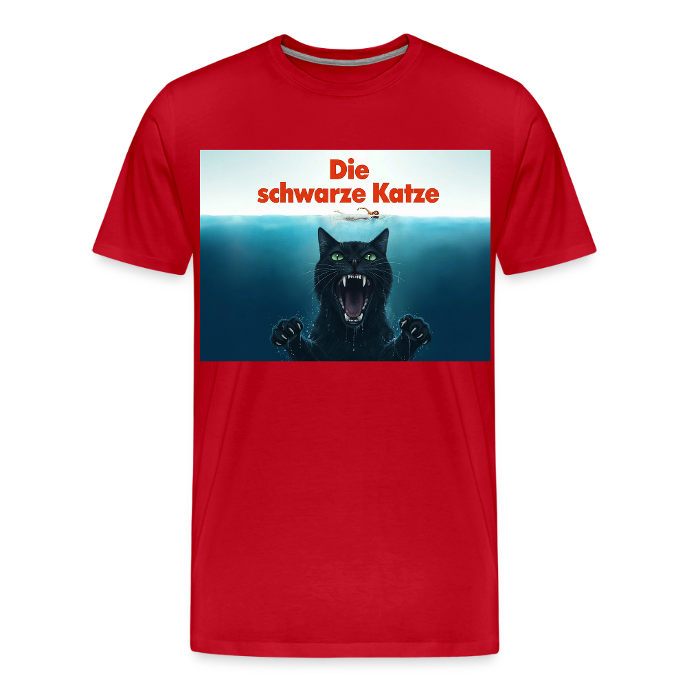 Die schwarze Katze – Krümel taucht auf | Männer Premium T-Shirt - Rot