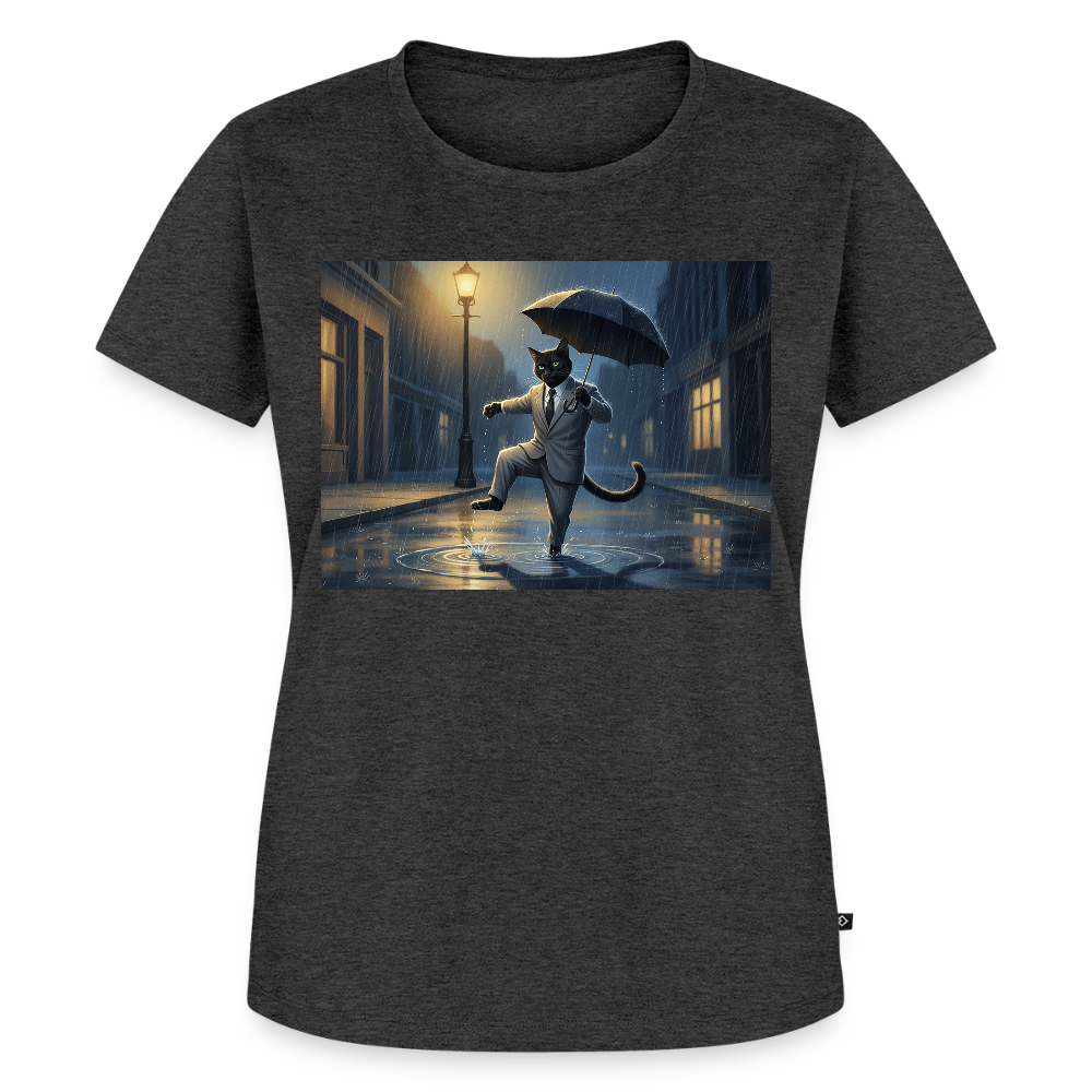 Krümel tanzt im Regen | Frauen Premium T-Shirt - Anthrazit meliert
