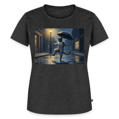 Krümel tanzt im Regen | Frauen Premium T-Shirt - Anthrazit meliert