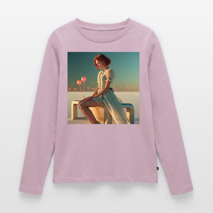 Leise Gedanken bei lauter Farben | Frauen Premium Bio Langarmshirt - Altrosa