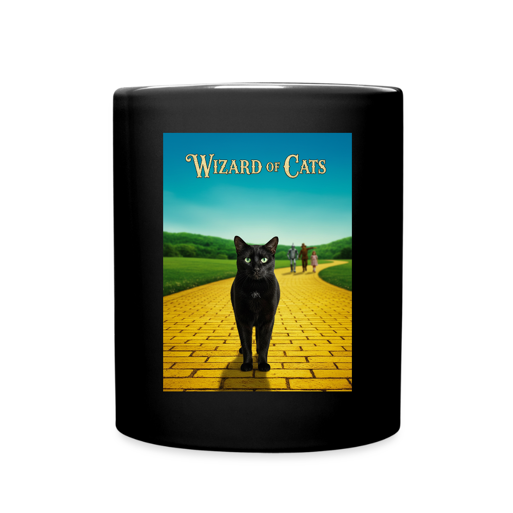 Wizard of Cats – Der gelbe Weg gehört Krümel | Tasse einfarbig - Schwarz