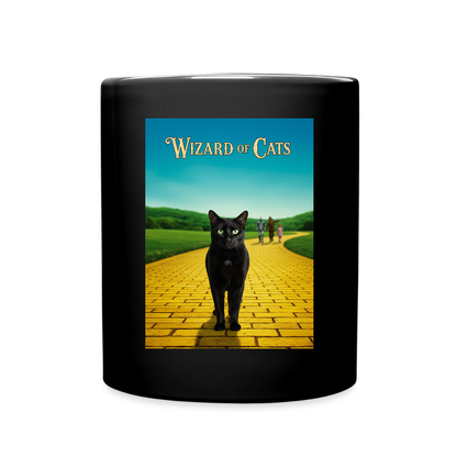 Wizard of Cats – Der gelbe Weg gehört Krümel | Tasse einfarbig - Schwarz
