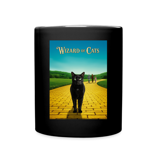 Wizard of Cats – Der gelbe Weg gehört Krümel | Tasse einfarbig - Schwarz