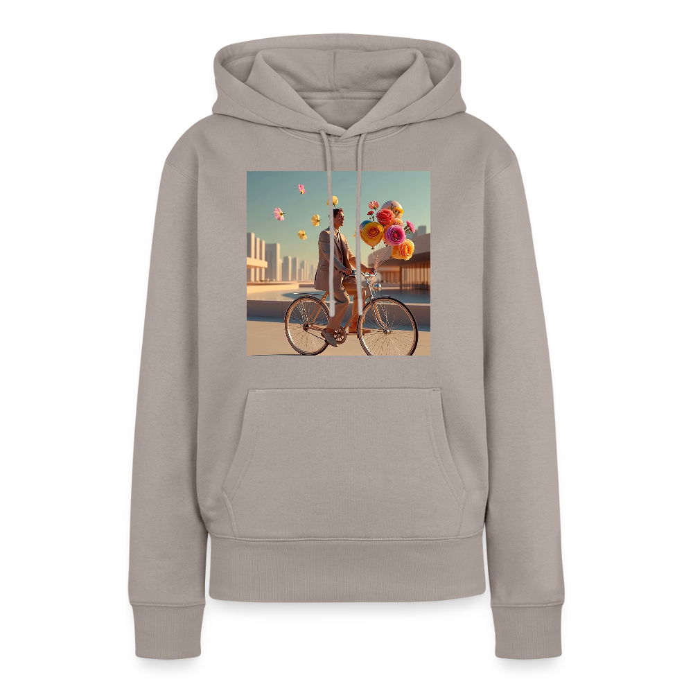 Fahrt ins Ungewisse (mit Blumen) | Frauen Premium Hoodie - Taupe