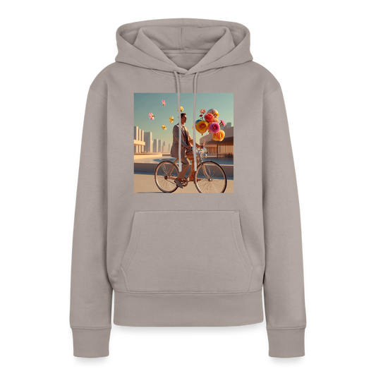 Fahrt ins Ungewisse (mit Blumen) | Frauen Premium Hoodie - Taupe