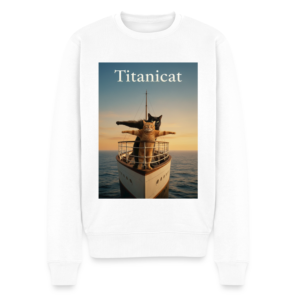 Titanicat – Ich bin der König der Kratzbäume |  Männer Premium Pullover - Weiß