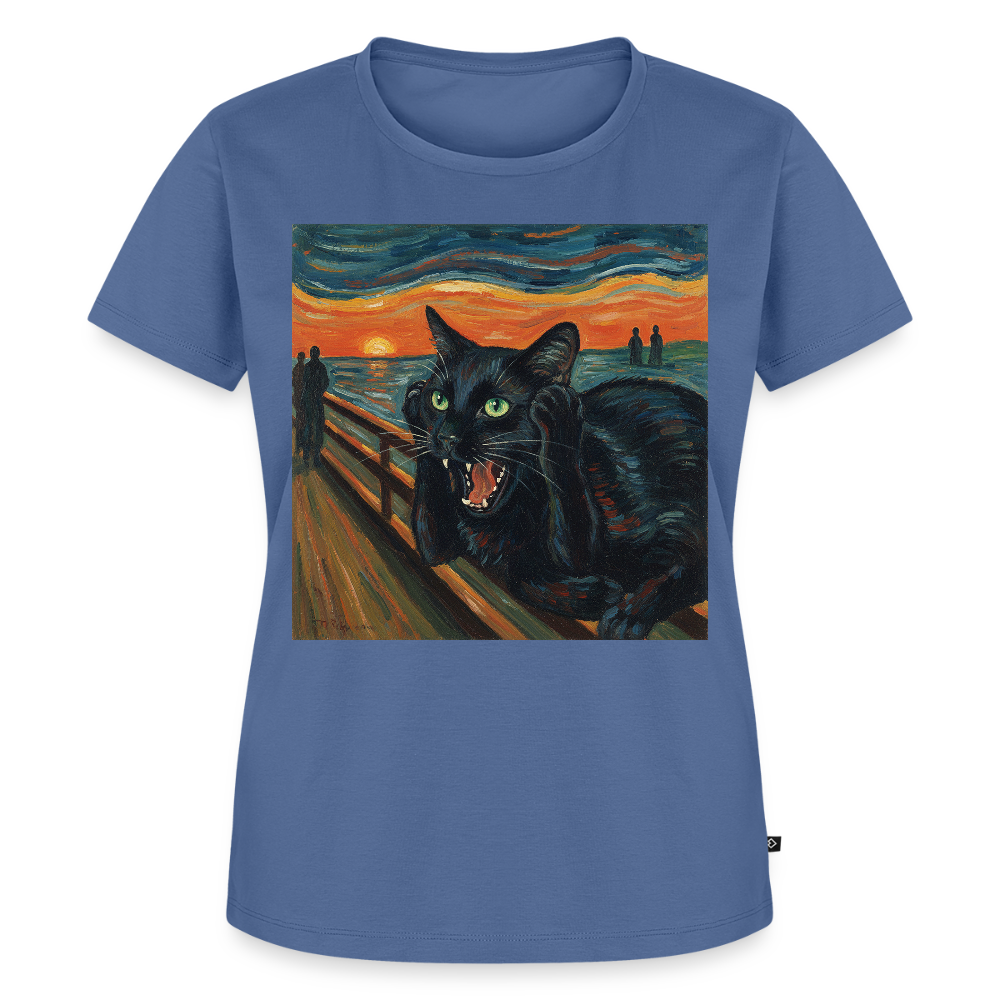 Der Schrei… aber die Katze hat’s zuerst gemerkt | Frauen Premium T-Shirt - Taubenblau